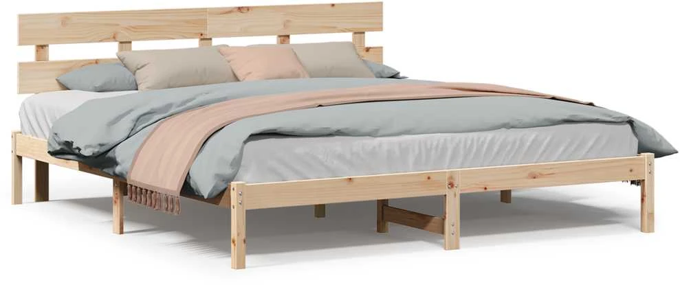 Lovos rėmas Ruda 200 x 200 cm Pušies medienos masyvas