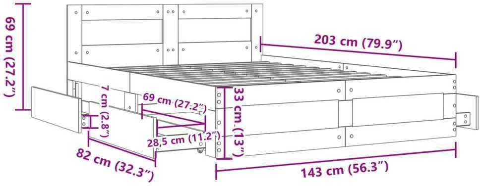 Lovos rėmas su galvūgaliu, ąžuolo, 140x200cm, apdirbta mediena
