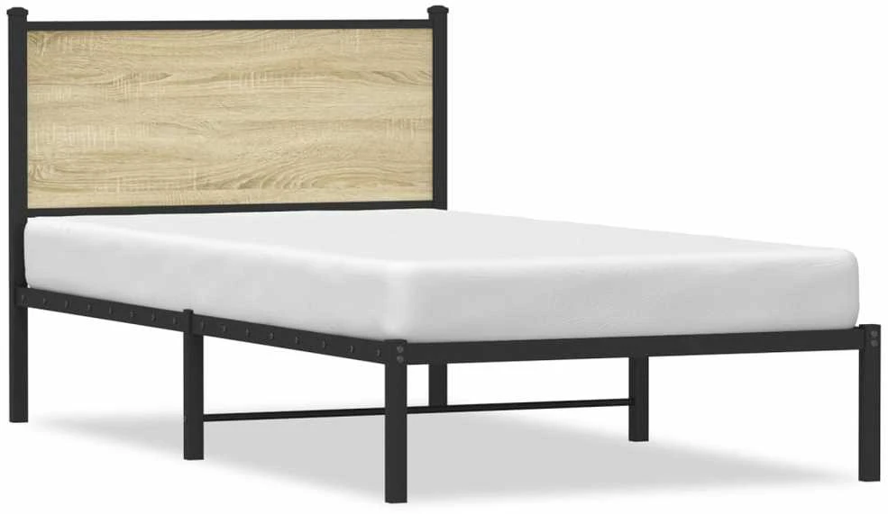 Lova Lovos rėmas be čiužinio, sonoma ąžuolo, 100x190cm, metalas