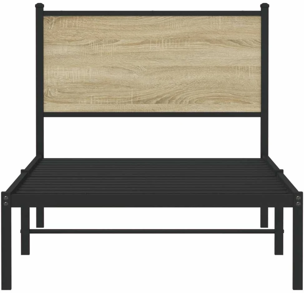 Lovos rėmas be čiužinio, sonoma ąžuolo, 75x190cm, metalas