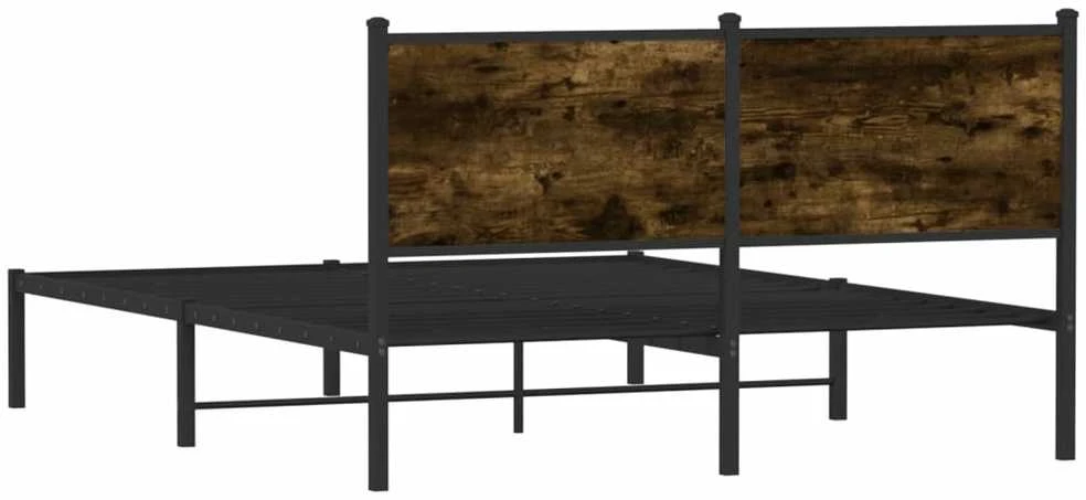 Lovos rėmas be čiužinio, dūminio ąžuolo, 140x190cm, metalas