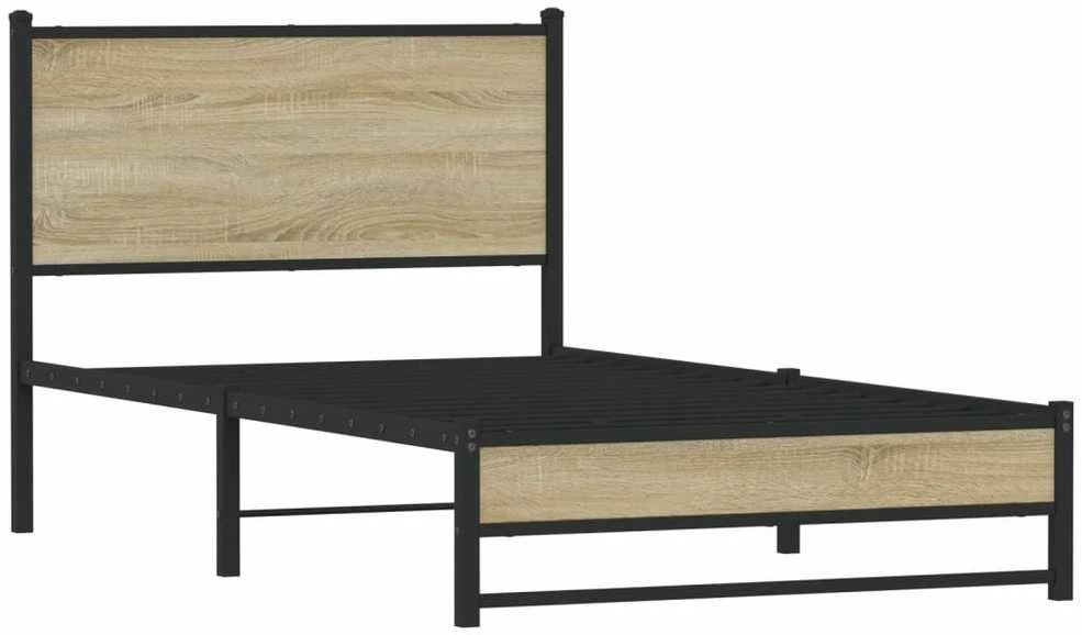 Lova Lovos rėmas be čiužinio, sonoma ąžuolo, 100x190cm, metalas