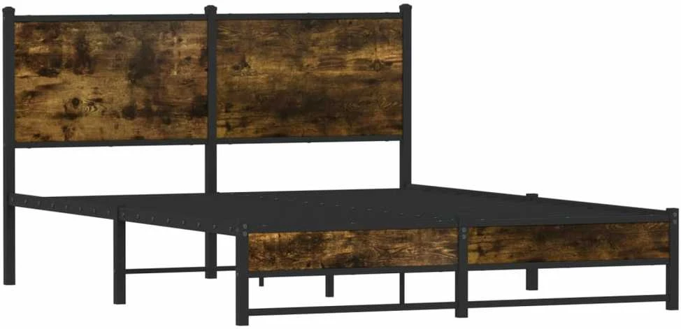 Lovos rėmas be čiužinio, dūminio ąžuolo, 140x190cm, metalas