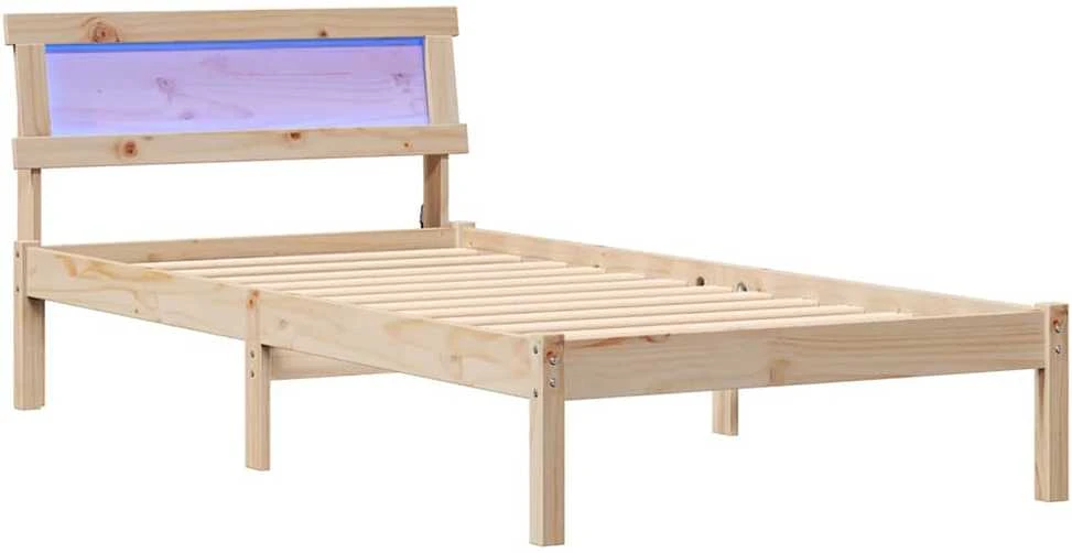 Lova Lovos rėmas Ruda 90 x 200 cm Kietos pušies mediena