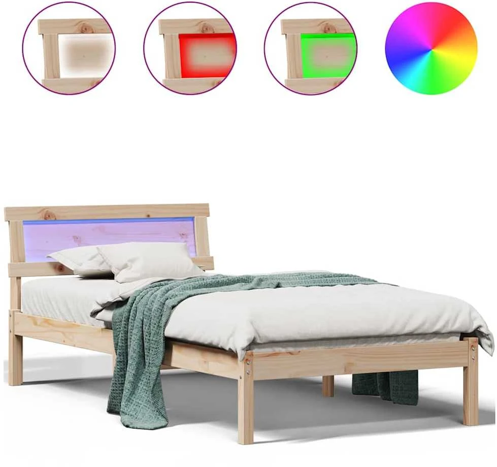 Lova Lovos rėmas Ruda 90 x 200 cm Kietos pušies mediena