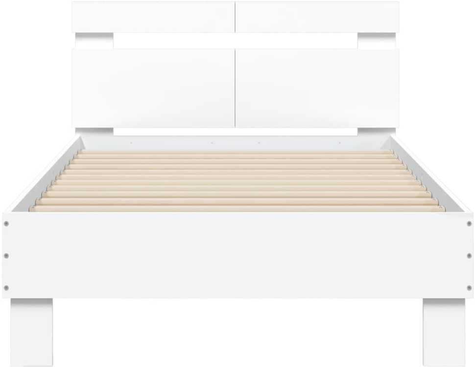 Lovos rėmas su galvūgaliu ir LED lemputėmis, baltas, 100x200cm