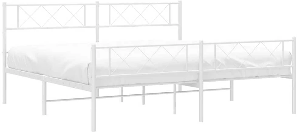 Lova Lovos rėmas su galvūgaliu/kojūgaliu, baltas, 183x213cm, metalas