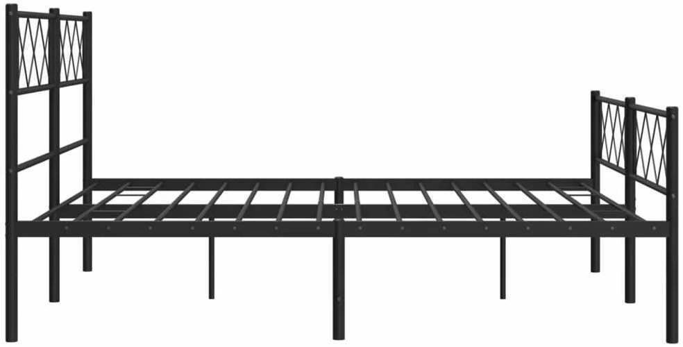 Lovos rėmas su galvūgaliu/kojūgaliu, juodas, 140x200cm, metalas