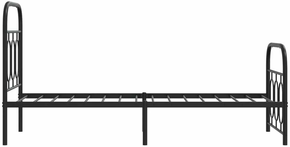 Lovos rėmas su galvūgaliu/kojūgaliu, juodas, 75x190cm, metalas
