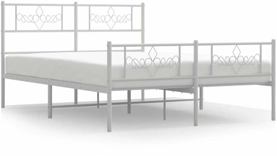 Lovos rėmas su galvūgaliu/kojūgaliu, baltas, 150x200cm, metalas