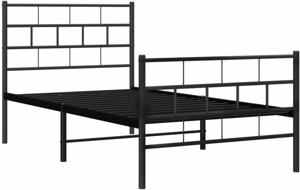 Lova Lovos rėmas su galvūgaliu/kojūgaliu, juodas, 107x203cm, metalas