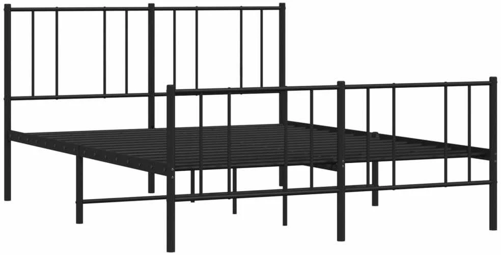 Lovos rėmas su galvūgaliu/kojūgaliu, juodas, 120x190cm, metalas