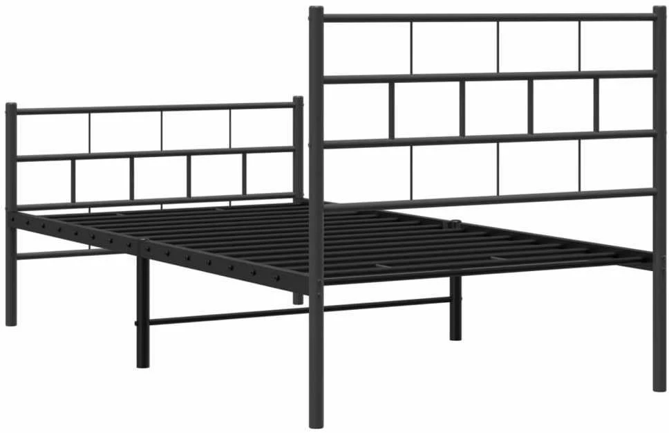 Lova Lovos rėmas su galvūgaliu/kojūgaliu, juodas, 107x203cm, metalas