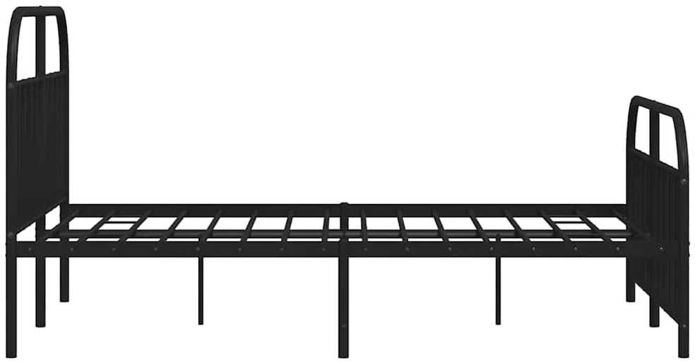Lovos rėmas su galvūgaliu/kojūgaliu, juodas, 150x200cm, metalas