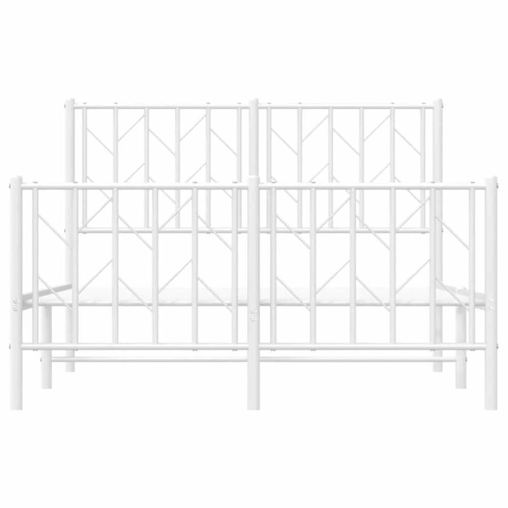 Lovos rėmas su galvūgaliu/kojūgaliu, baltas, 120x200cm, metalas