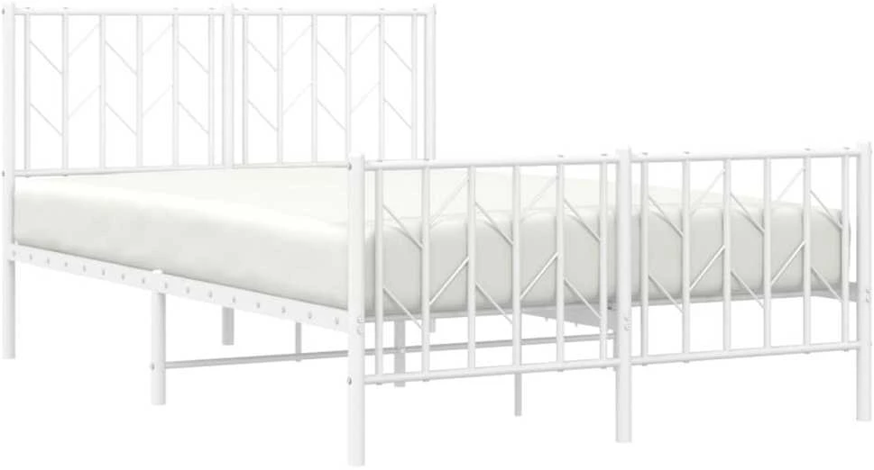 Lovos rėmas su galvūgaliu/kojūgaliu, baltas, 120x200cm, metalas