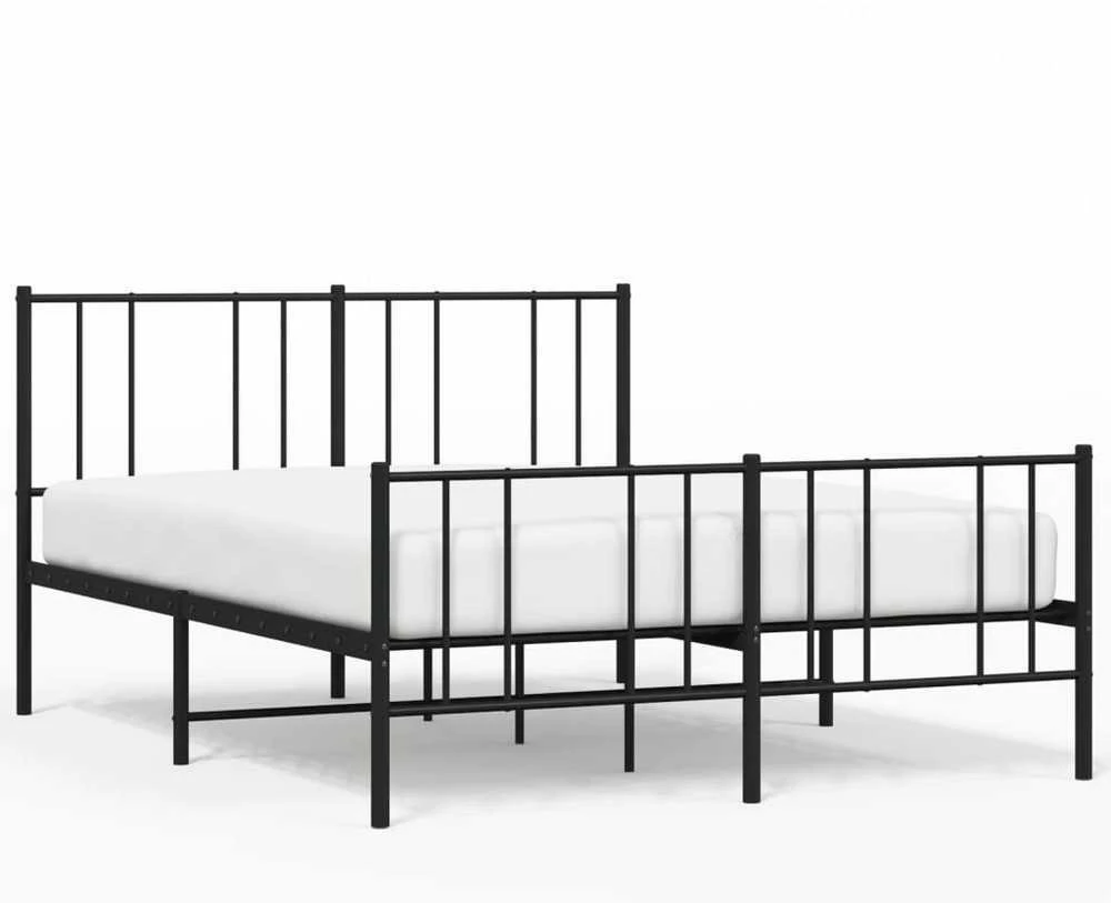 Lovos rėmas su galvūgaliu/kojūgaliu, juodas, 140x190cm, metalas