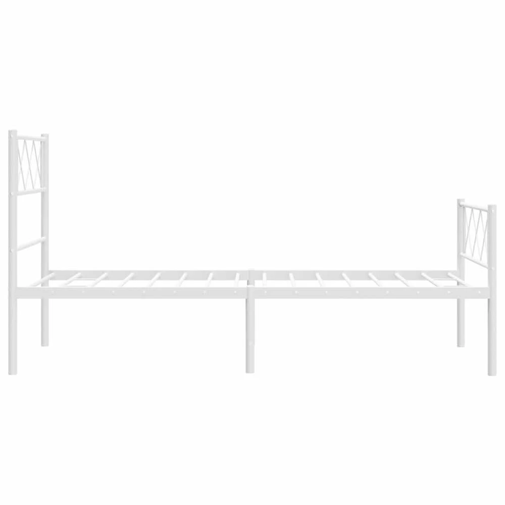 Lovos rėmas su galvūgaliu/kojūgaliu, baltas, 100x200cm, metalas