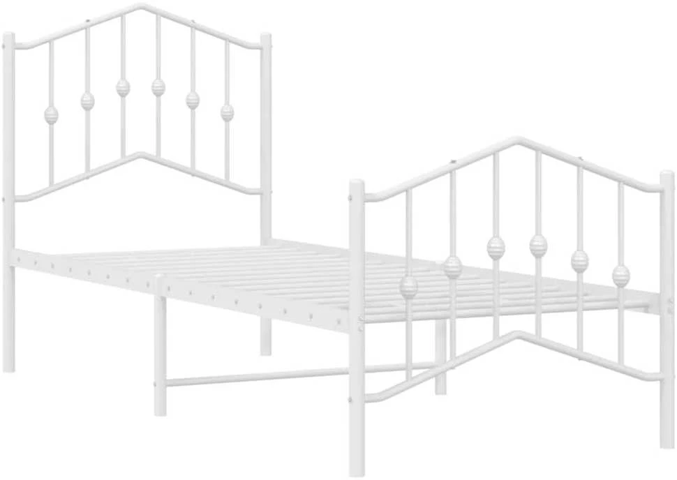 Lovos rėmas su galvūgaliu/kojūgaliu, baltas, 75x190cm, metalas