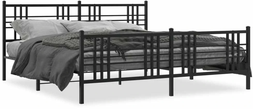 Lova Lovos rėmas su galvūgaliu/kojūgaliu, juodas, 183x213cm, metalas