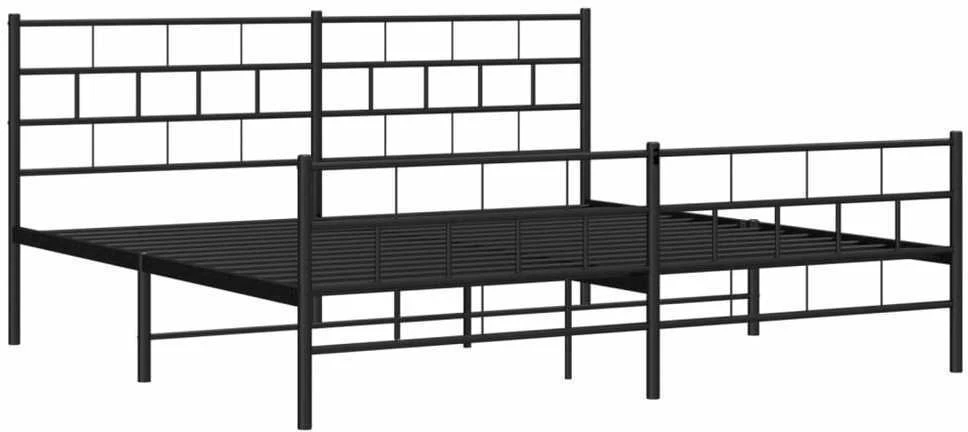 Lovos rėmas su galvūgaliu/kojūgaliu, juodas, 200x200cm, metalas