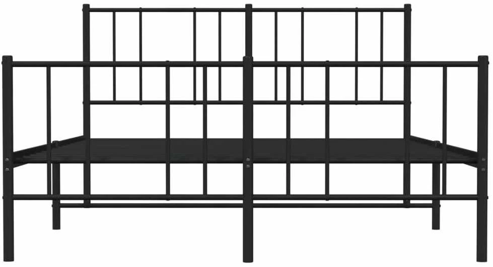 Lovos rėmas su galvūgaliu/kojūgaliu, juodas, 120x190cm, metalas