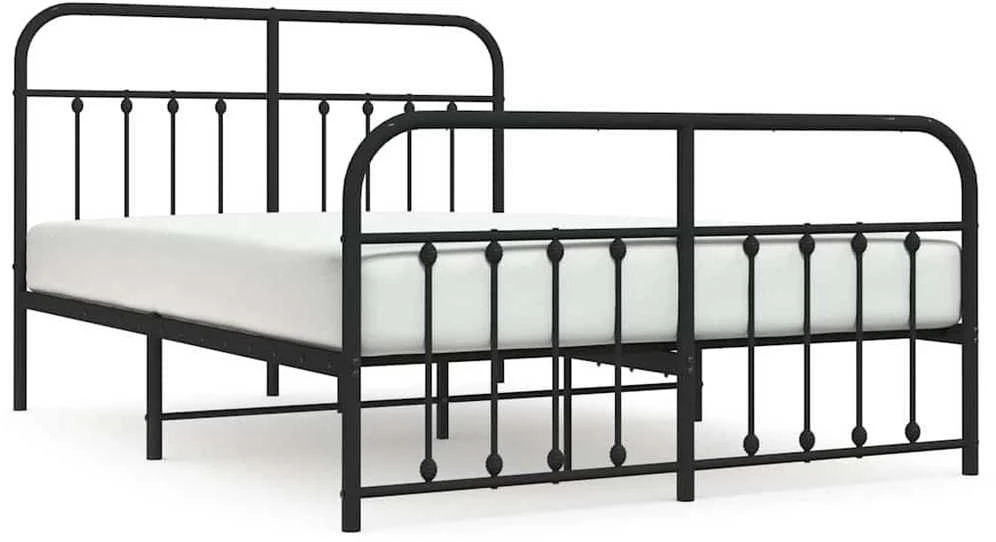 Lova Lovos rėmas su galvūgaliu/kojūgaliu, juodas, 135x190cm, metalas