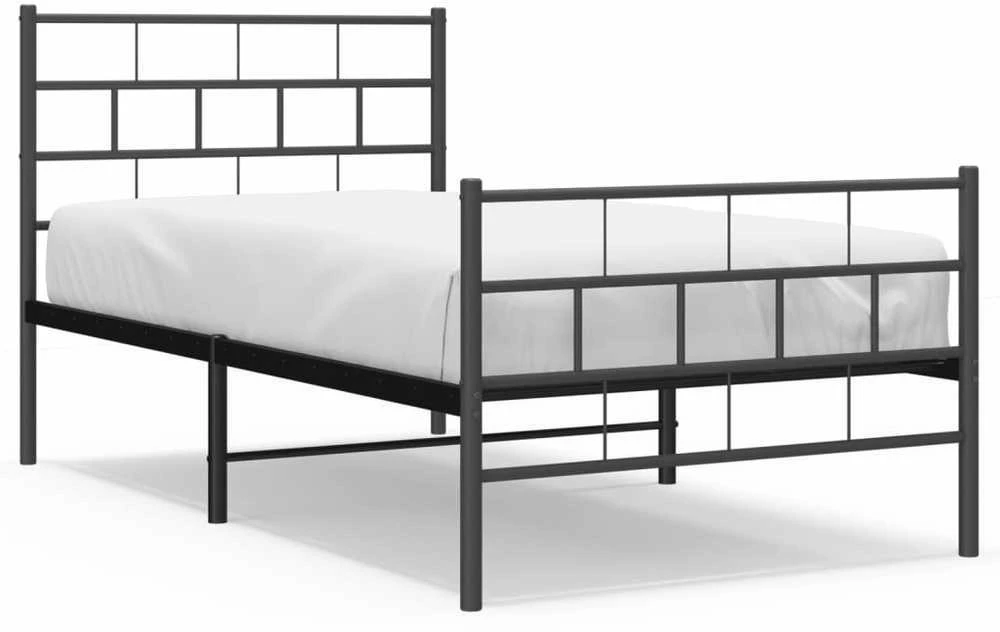 Lova Lovos rėmas su galvūgaliu/kojūgaliu, juodas, 107x203cm, metalas
