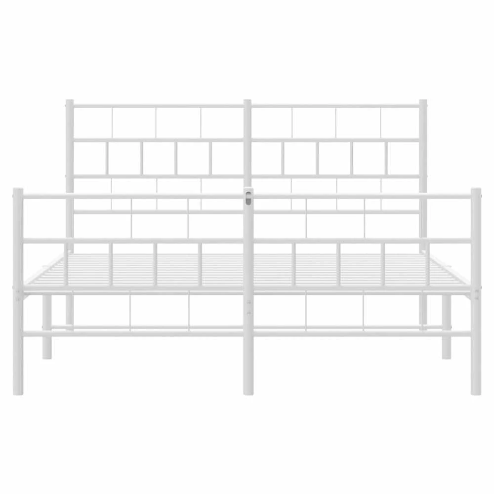 Lovos rėmas su galvūgaliu/kojūgaliu, baltas, 160x200cm, metalas