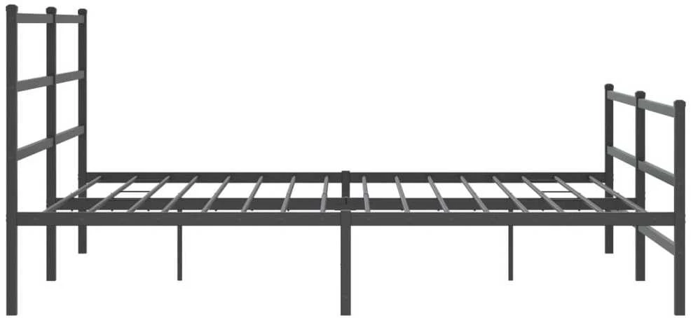 Lovos rėmas su galvūgaliu/kojūgaliu, juodas, 200x200cm, metalas