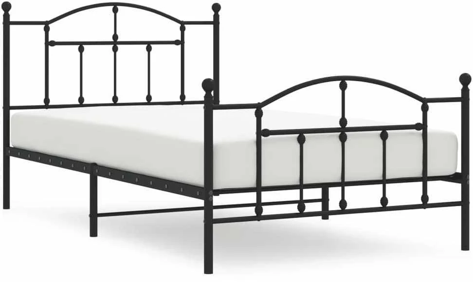 Lova Lovos rėmas su galvūgaliu/kojūgaliu, juodas, 107x203cm, metalas