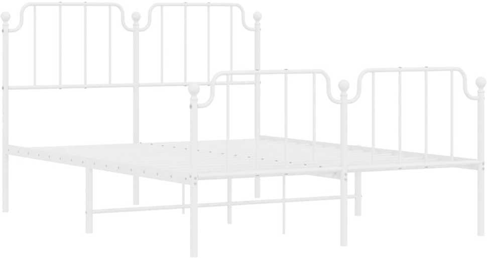Lova Lovos rėmas su galvūgaliu/kojūgaliu, baltas, 135x190cm, metalas