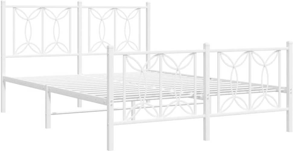 Lova Lovos rėmas su galvūgaliu/kojūgaliu, baltas, 135x190cm, metalas