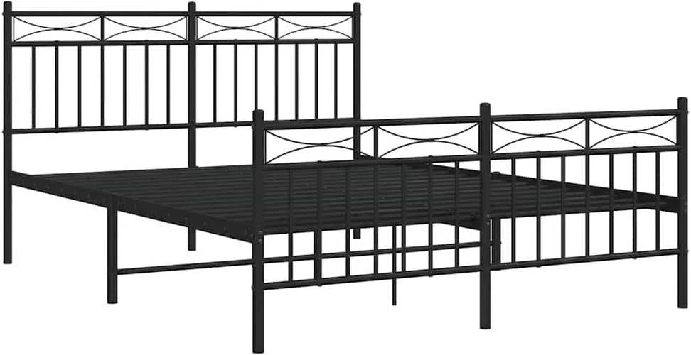 Lova Lovos rėmas su galvūgaliu/kojūgaliu, juodas, 135x190cm, metalas