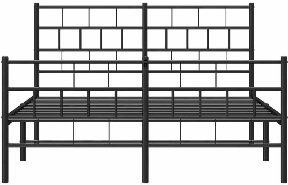 Lovos rėmas su galvūgaliu/kojūgaliu, juodas, 140x200cm, metalas