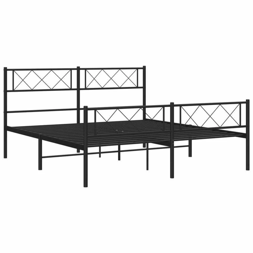 Lovos rėmas su galvūgaliu/kojūgaliu, juodas, 140x200cm, metalas