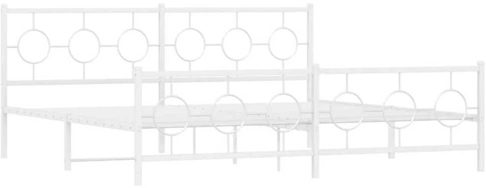 Lovos rėmas su galvūgaliu/kojūgaliu, baltas, 200x200cm, metalas