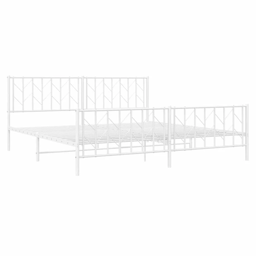 Lova Lovos rėmas su galvūgaliu/kojūgaliu, baltas, 193x203cm, metalas