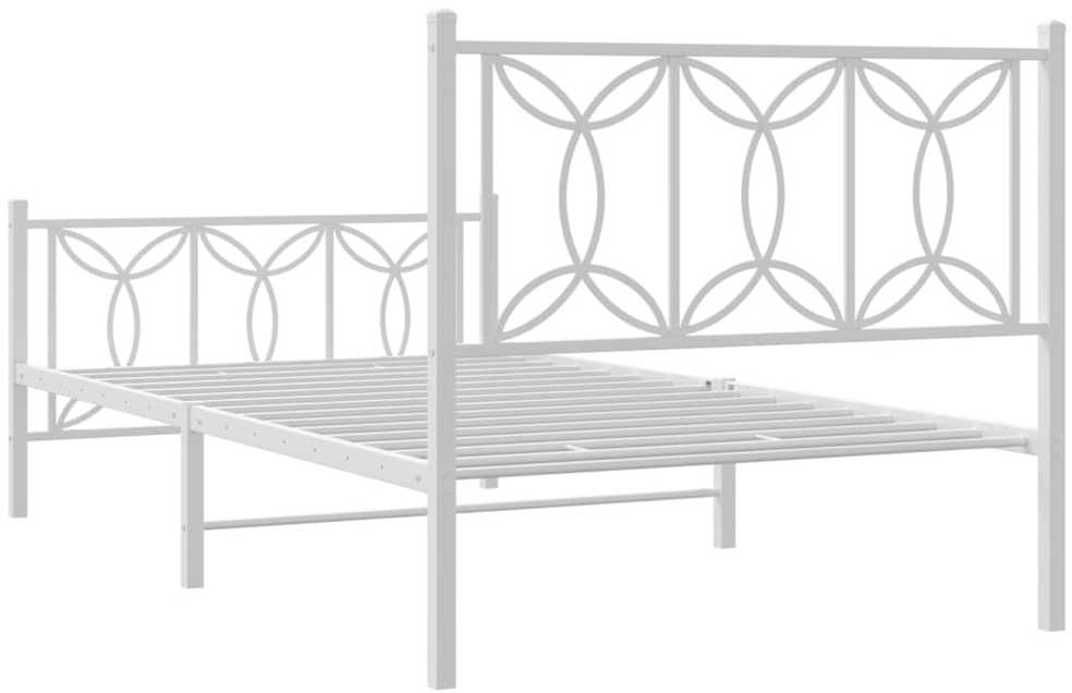 Lovos rėmas su galvūgaliu/kojūgaliu, baltas, 100x200cm, metalas
