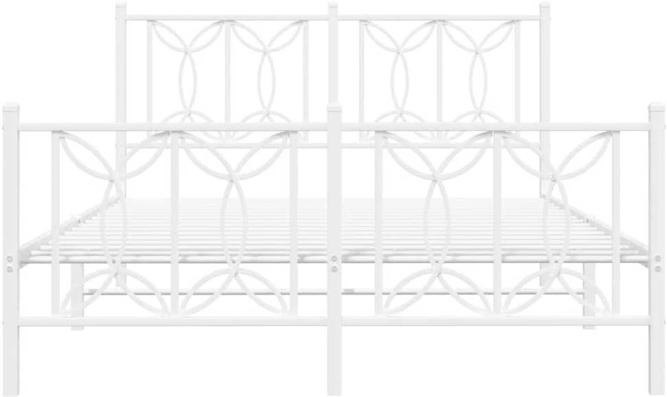Lovos rėmas su galvūgaliu/kojūgaliu, baltas, 140x200cm, metalas
