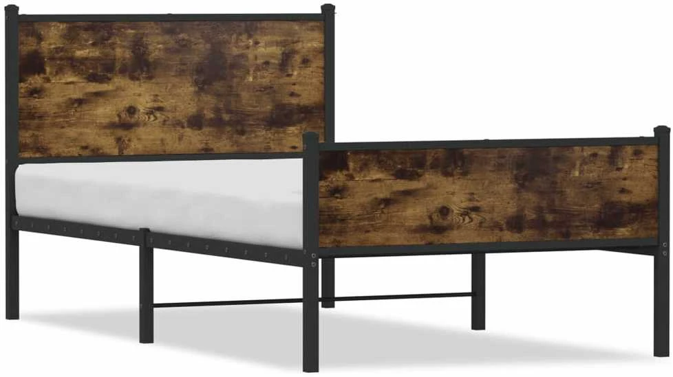Lova Lovos rėmas be čiužinio, dūminio ąžuolo, 107x203cm, metalas