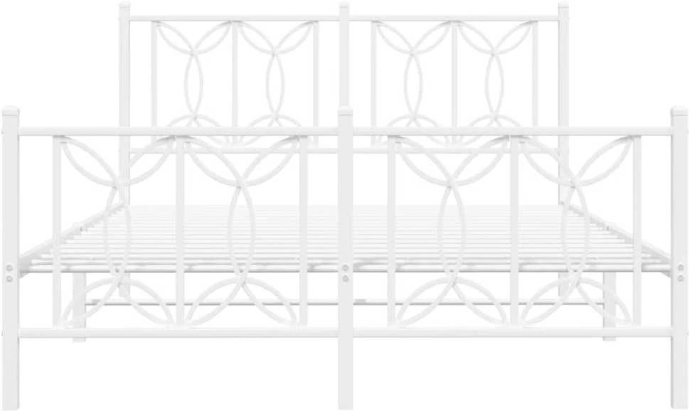 Lovos rėmas su galvūgaliu/kojūgaliu, baltas, 140x200cm, metalas
