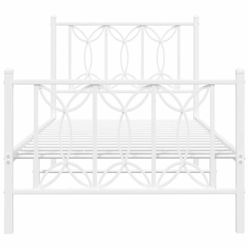 Lovos rėmas su galvūgaliu/kojūgaliu, baltas, 75x190cm, metalas