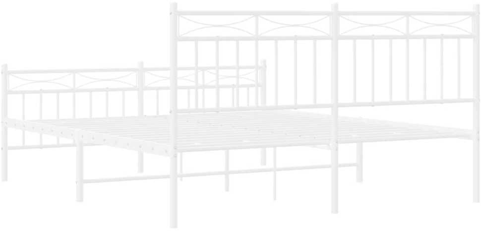 Lovos rėmas su galvūgaliu/kojūgaliu, baltas, 150x200cm, metalas