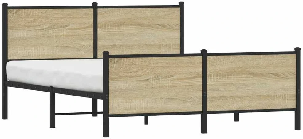 Lova Lovos rėmas be čiužinio, sonoma ąžuolo, 137x190cm, metalas