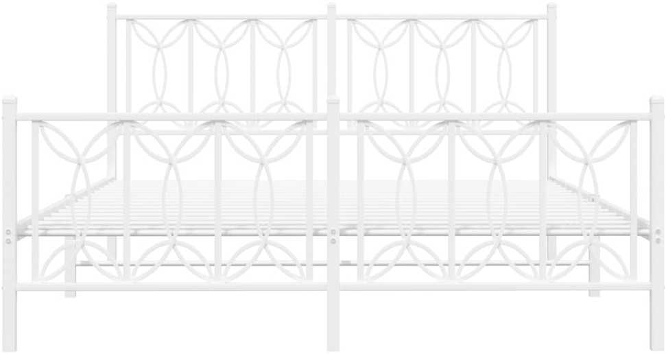 Lovos rėmas su galvūgaliu/kojūgaliu, baltas, 150x200cm, metalas