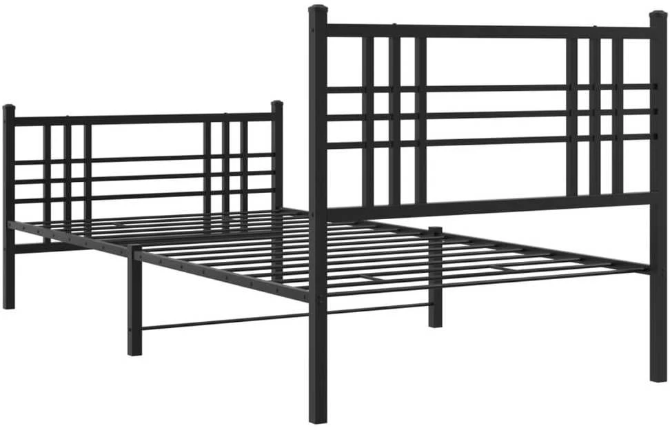 Lovos rėmas su galvūgaliu/kojūgaliu, juodas, 100x200cm, metalas