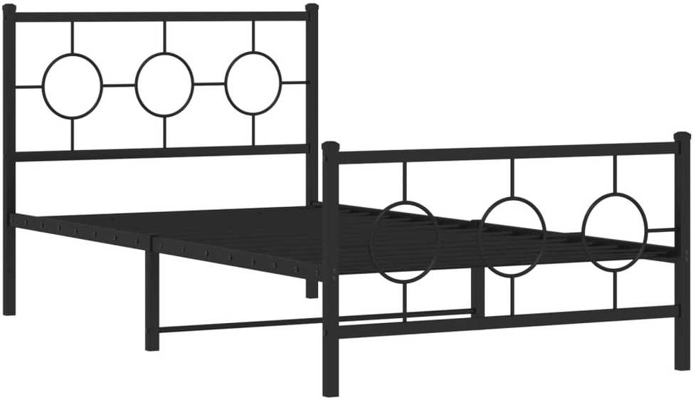 Lovos rėmas su galvūgaliu/kojūgaliu, juodas, 100x200cm, metalas