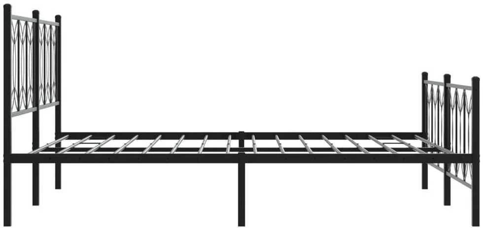 Lovos rėmas su galvūgaliu/kojūgaliu, juodas, 150x200cm, metalas