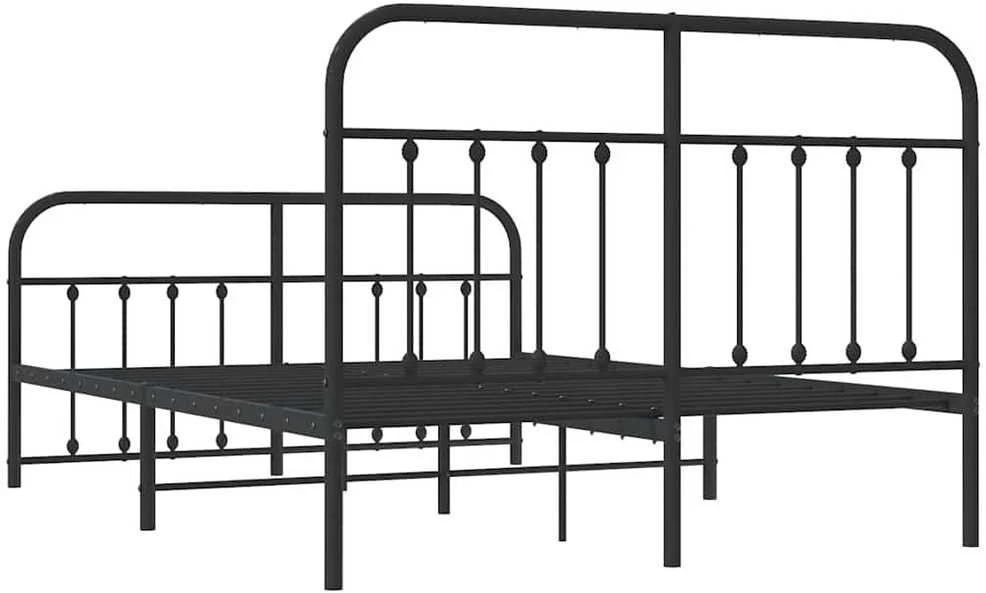 Lova Lovos rėmas su galvūgaliu/kojūgaliu, juodas, 135x190cm, metalas